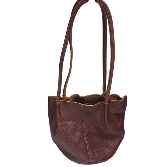 portland leather goods Handbags - Portland Leather Goods Bucket Bag Chestnut Brown  Pebbled Leather